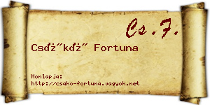 Csákó Fortuna névjegykártya